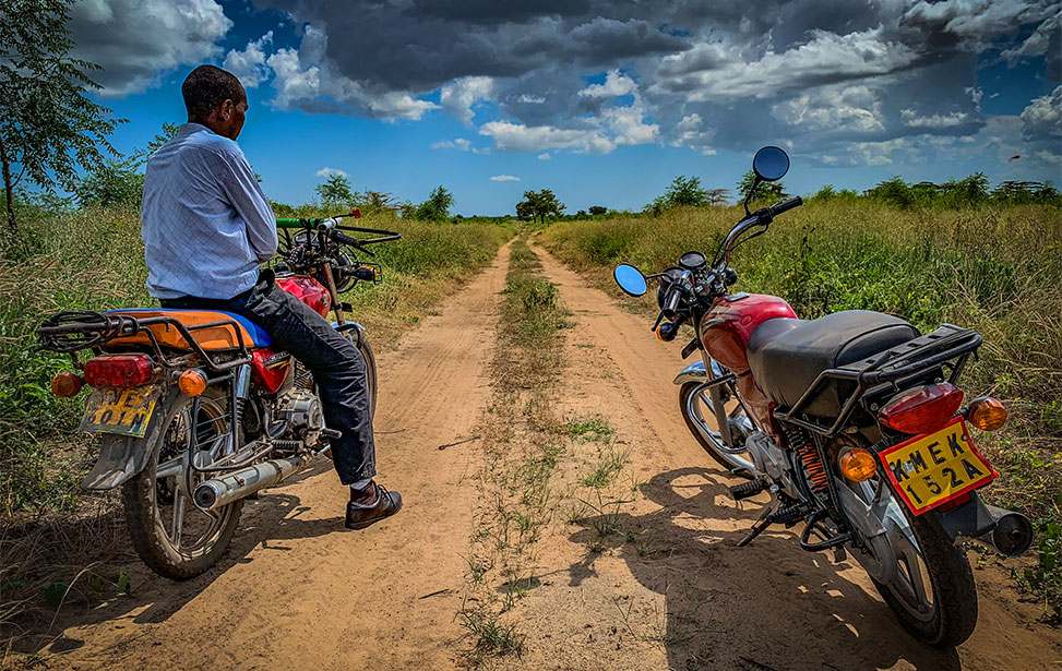 Wallace on motorcycle