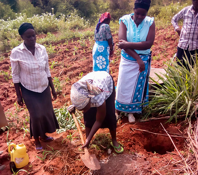 Farmers trained on pitting and seedling planting
