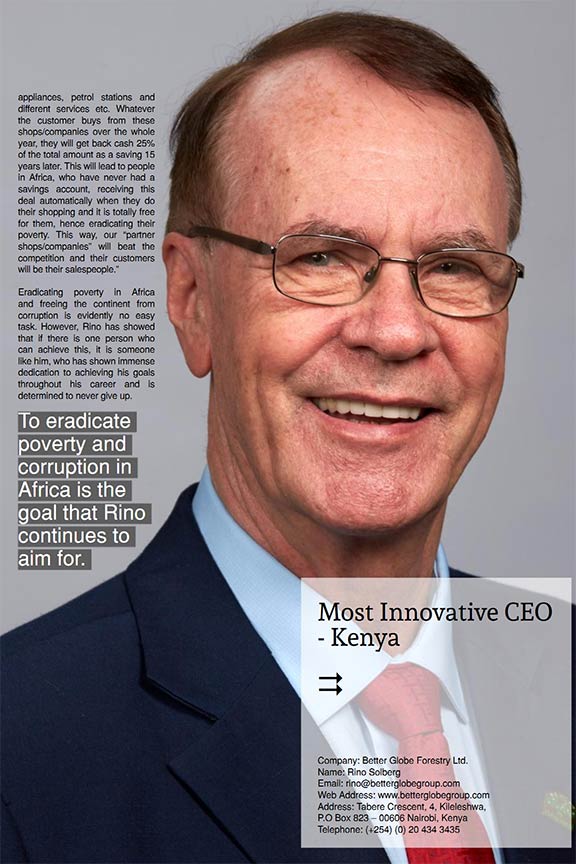 Rino Solberg - Most Innovative CEO - Kenya