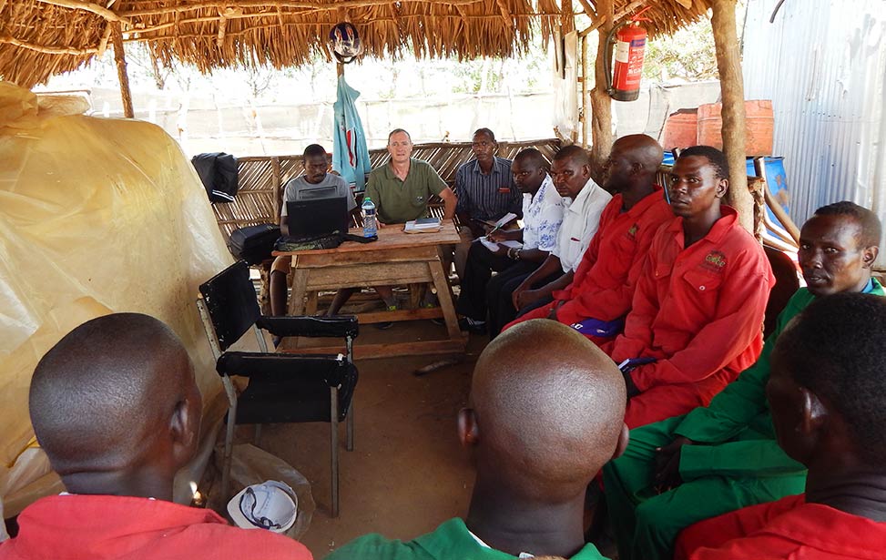 Field team meeting in Nyongoro