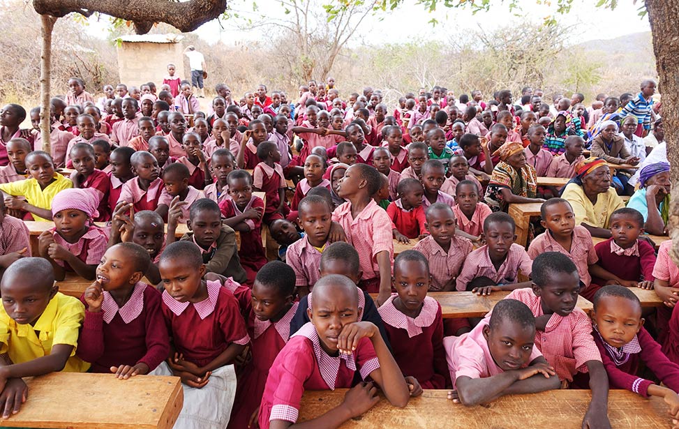 Younger students at Mboti School in Kenya